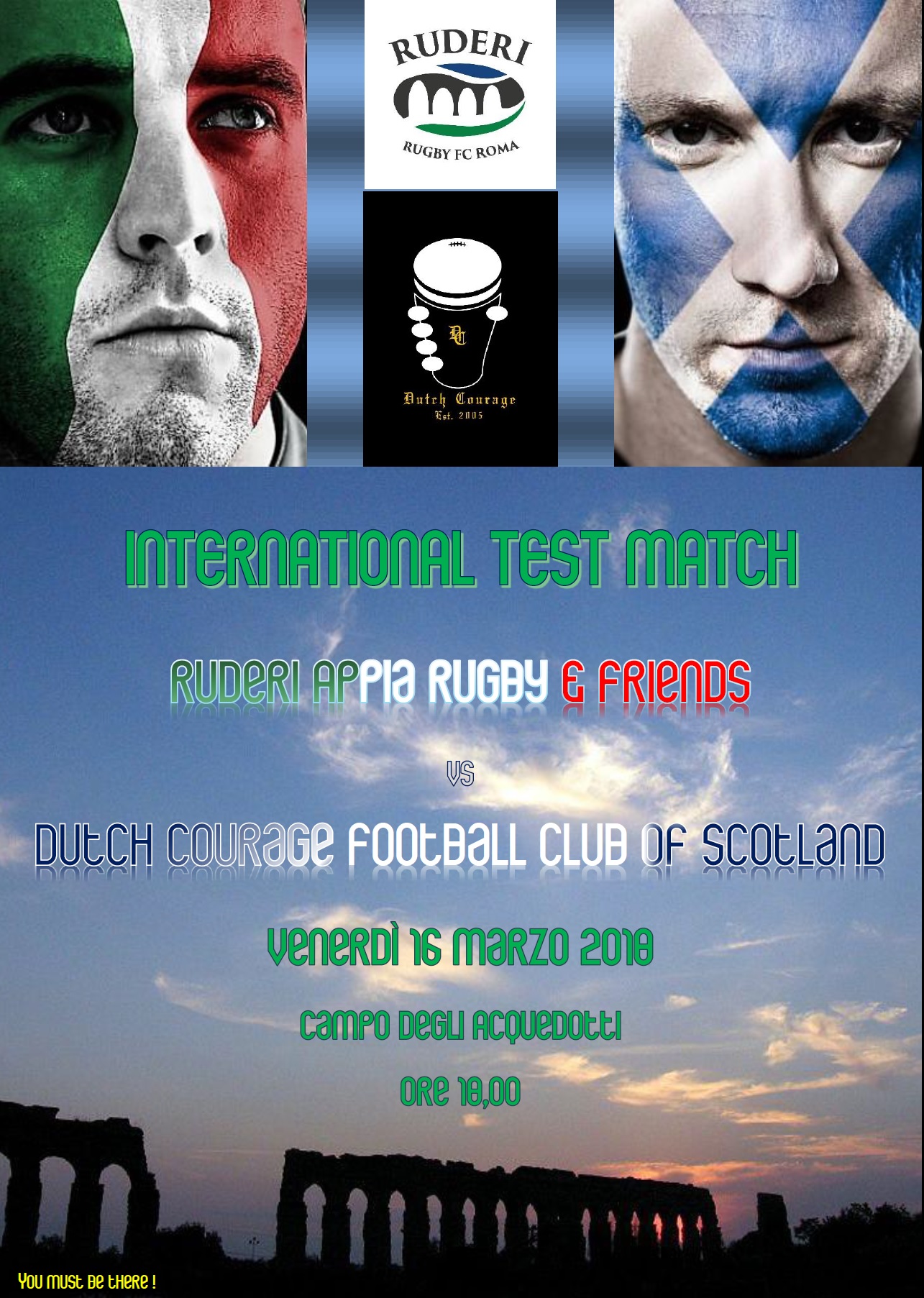 Ruderi Appia Rugby & friends vs Dutch Courage Football Club of Scotland
